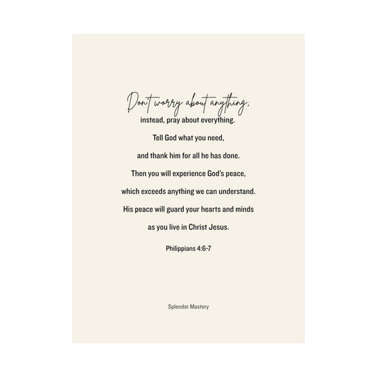 Philippians 4:6-7, Matte Vertical Poster