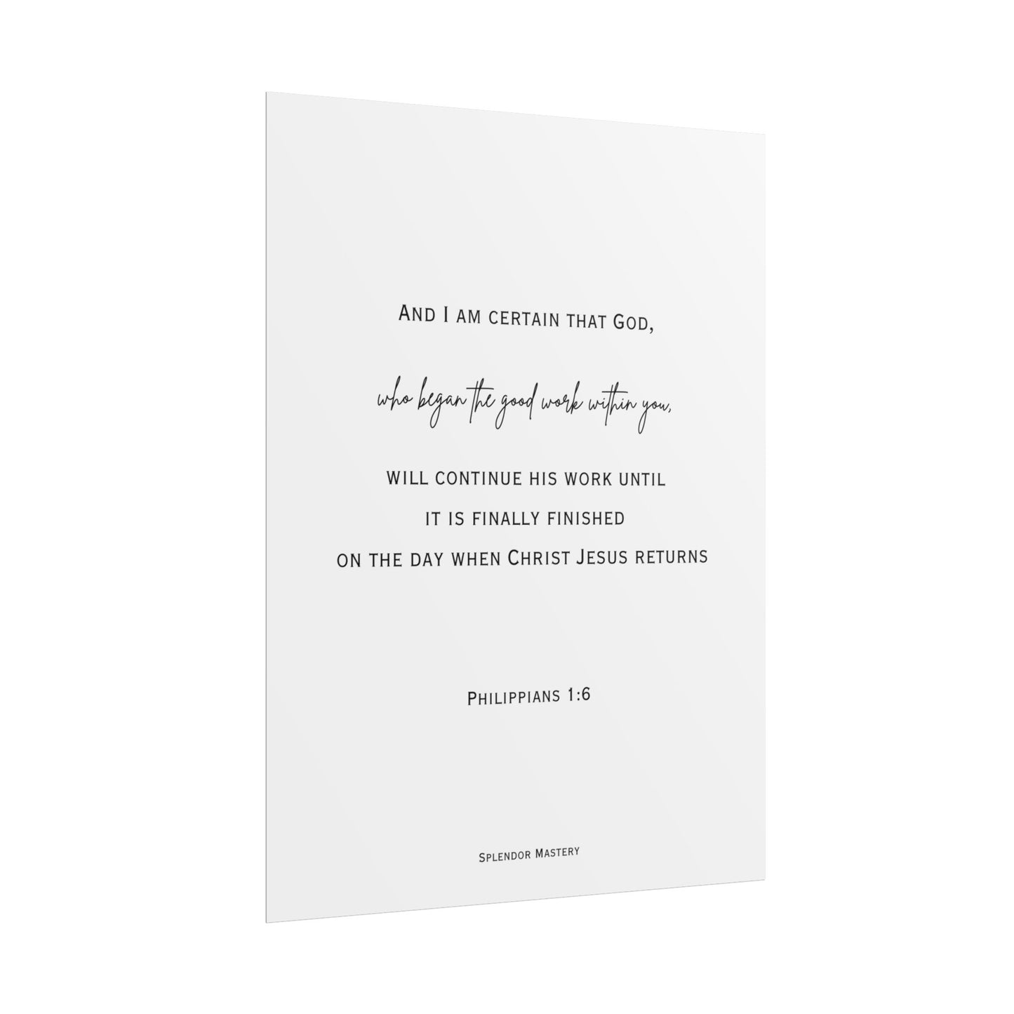 Philippians 1:6, Rolled Poster, Vertical