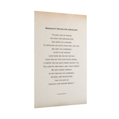 Nehemiah's Prayer for Jerusalem, Poster