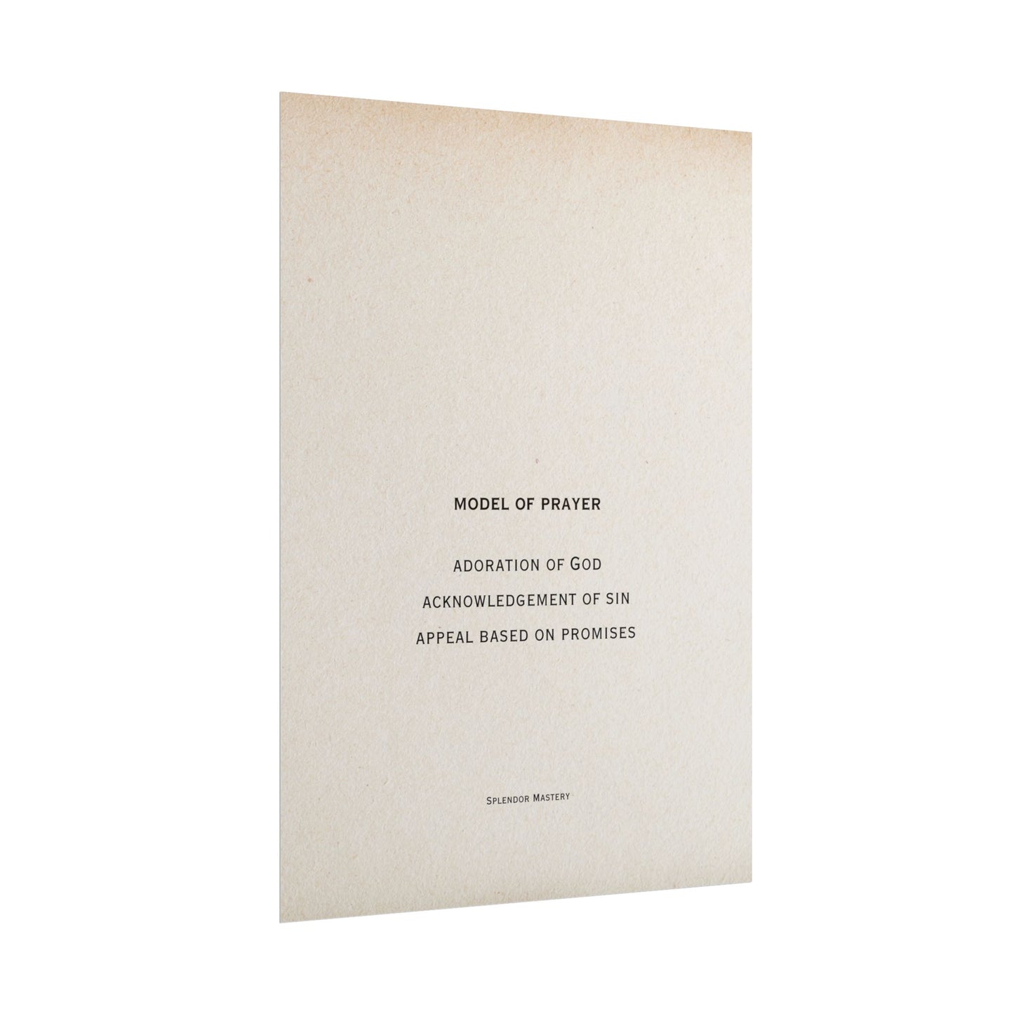 Model of Prayer Poster