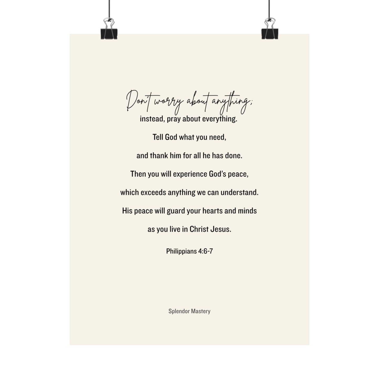 Philippians 4:6-7, Matte Vertical Poster