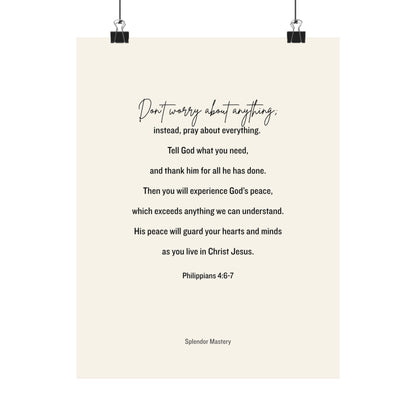Philippians 4:6-7, Matte Vertical Poster