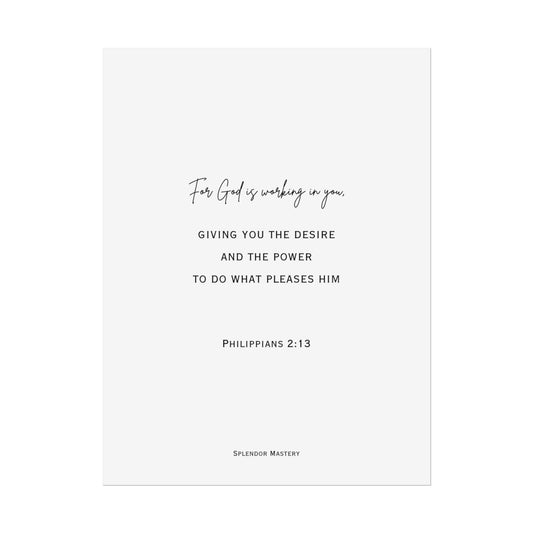 Philippians 2:13, Rolled Poster, Vertical