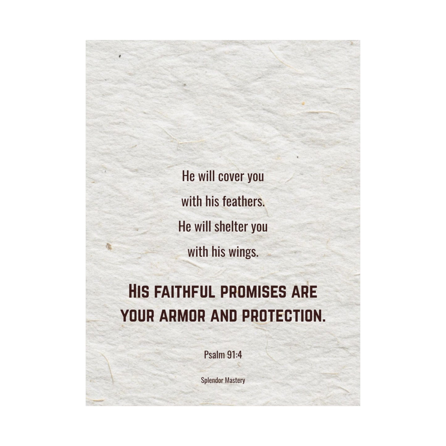 Psalm 91:4, Inspirational Matte Vertical Poster