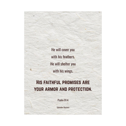 Psalm 91:4, Inspirational Matte Vertical Poster