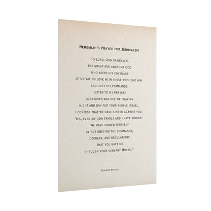 Nehemiah's Prayer for Jerusalem, Poster