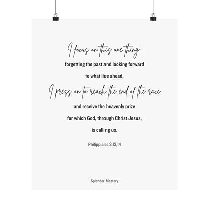 Philippians 3:13,14, Matte Vertical Poster