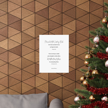 Psalm 144:1 and 2 Timothy 2:3-4, Matte Vertical Poster