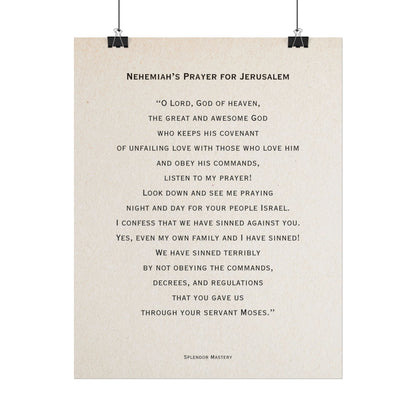 Nehemiah's Prayer for Jerusalem, Poster