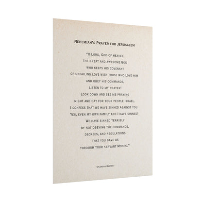 Nehemiah's Prayer for Jerusalem, Poster