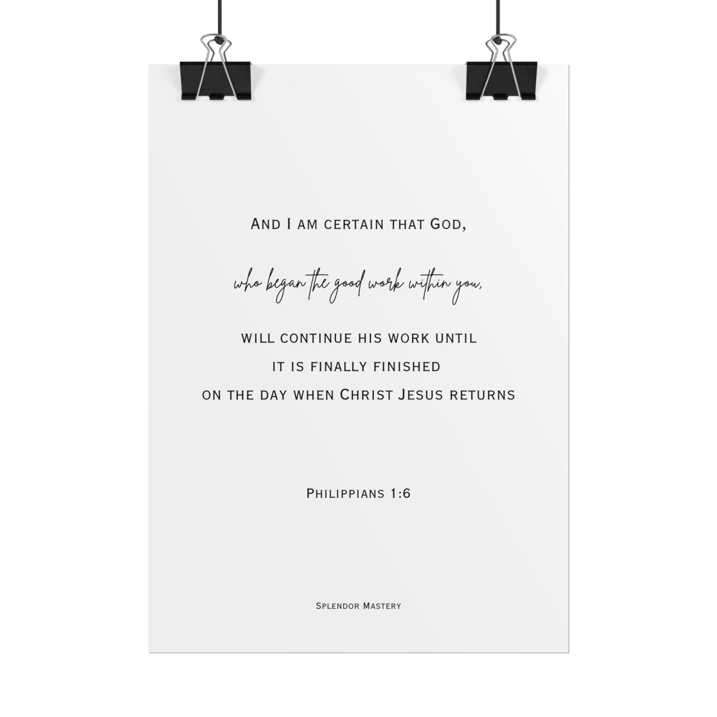 Philippians 1:6, Rolled Poster, Vertical