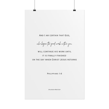 Philippians 1:6, Rolled Poster, Vertical