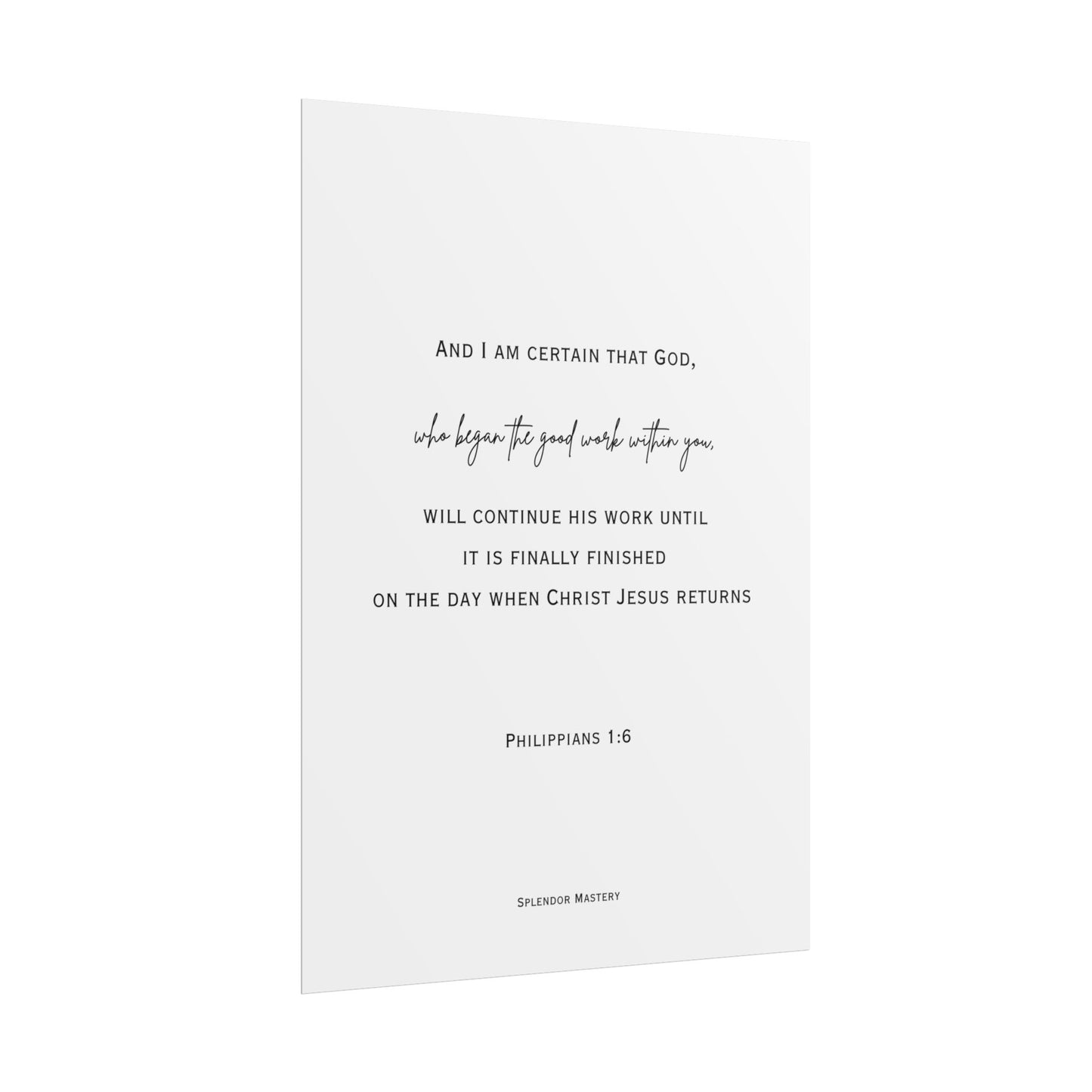 Philippians 1:6, Rolled Poster, Vertical