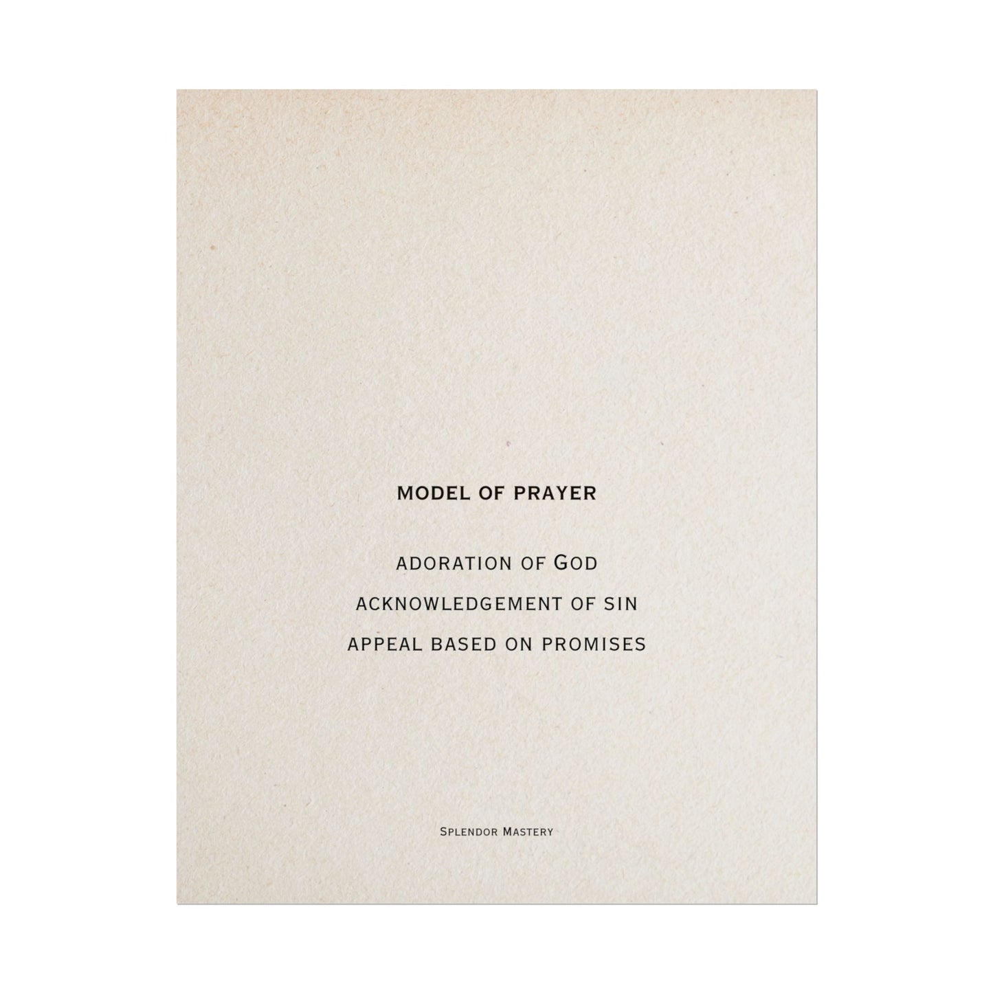 Model of Prayer Poster