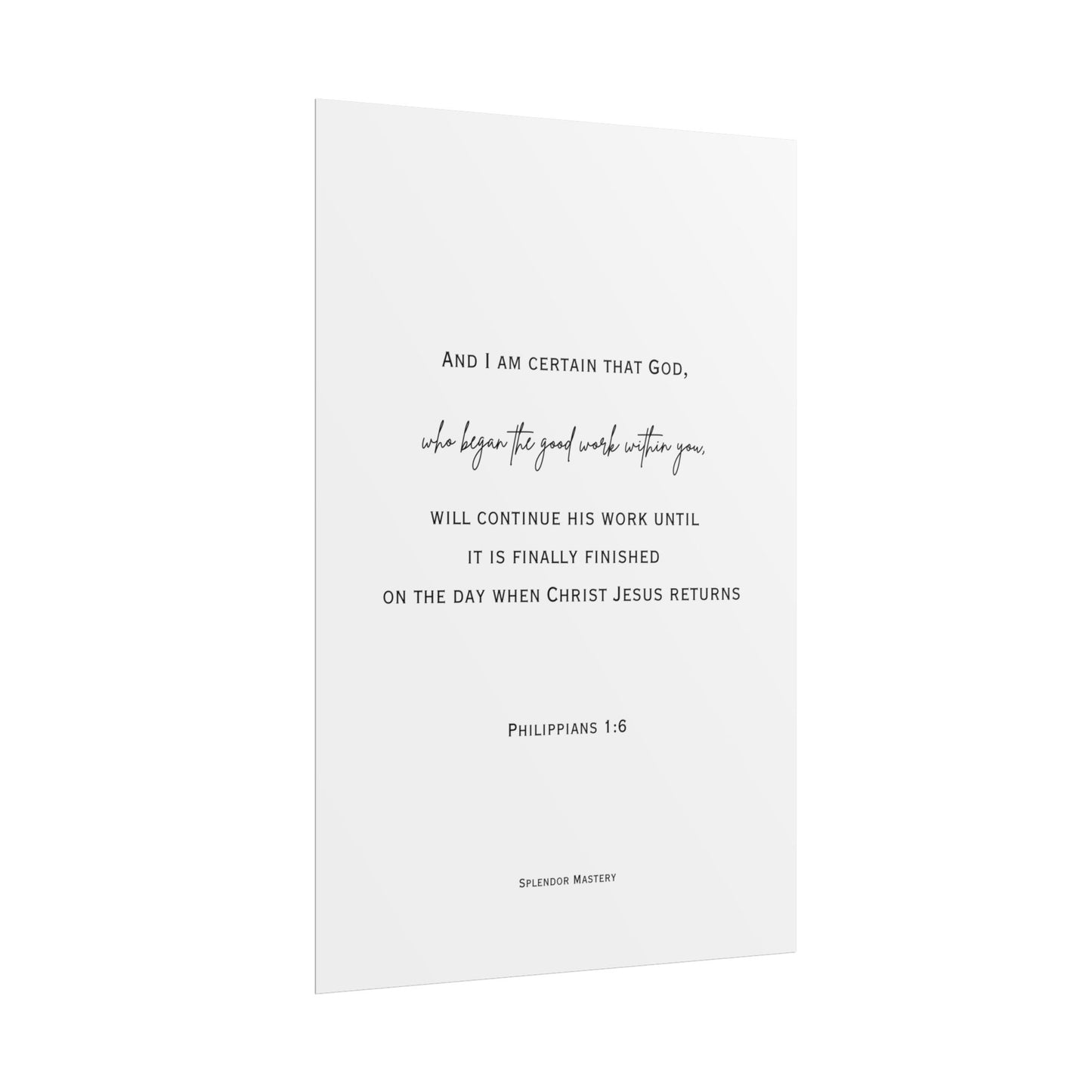 Philippians 1:6, Rolled Poster, Vertical