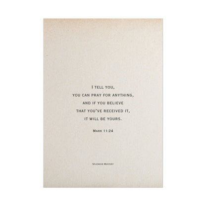 Mark 11:24, Prayer Poster