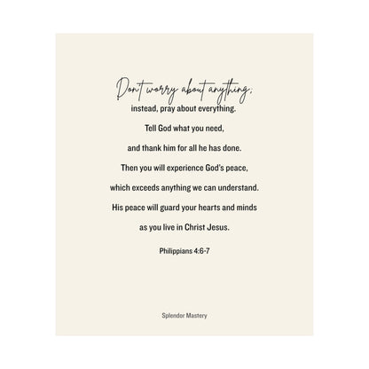Philippians 4:6-7, Matte Vertical Poster