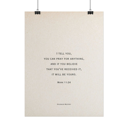 Mark 11:24, Prayer Poster