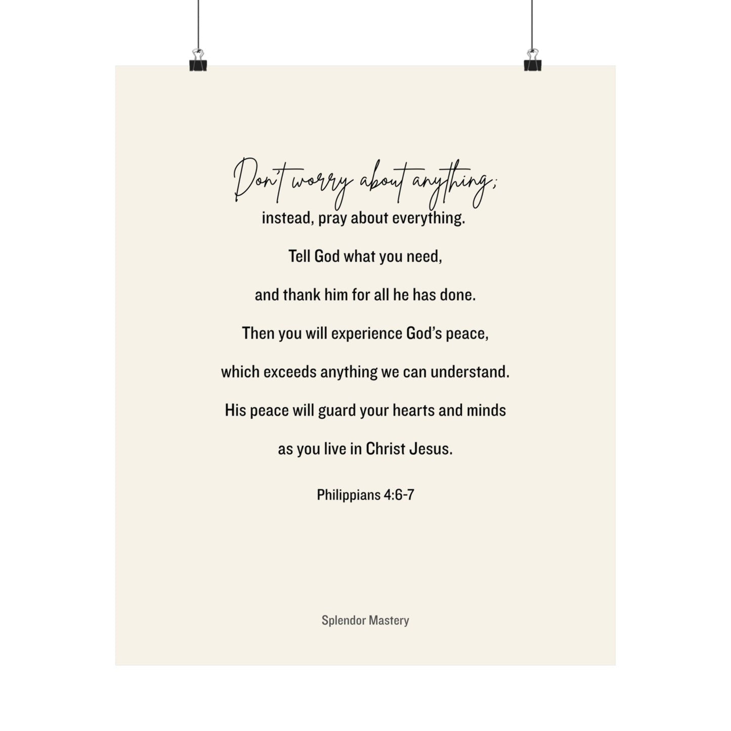 Philippians 4:6-7, Matte Vertical Poster