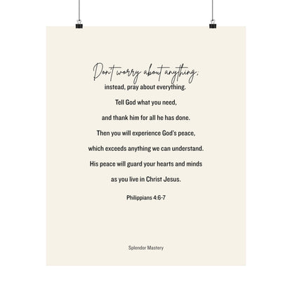 Philippians 4:6-7, Matte Vertical Poster