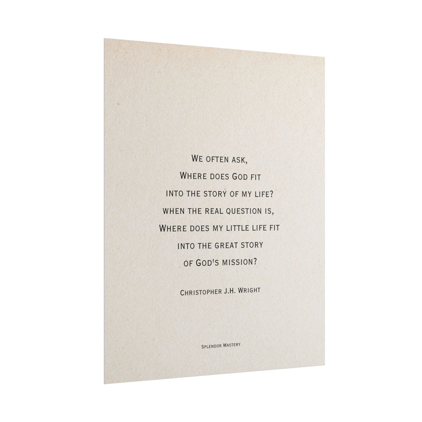 Christopher J.H. Wright Quote, Poster