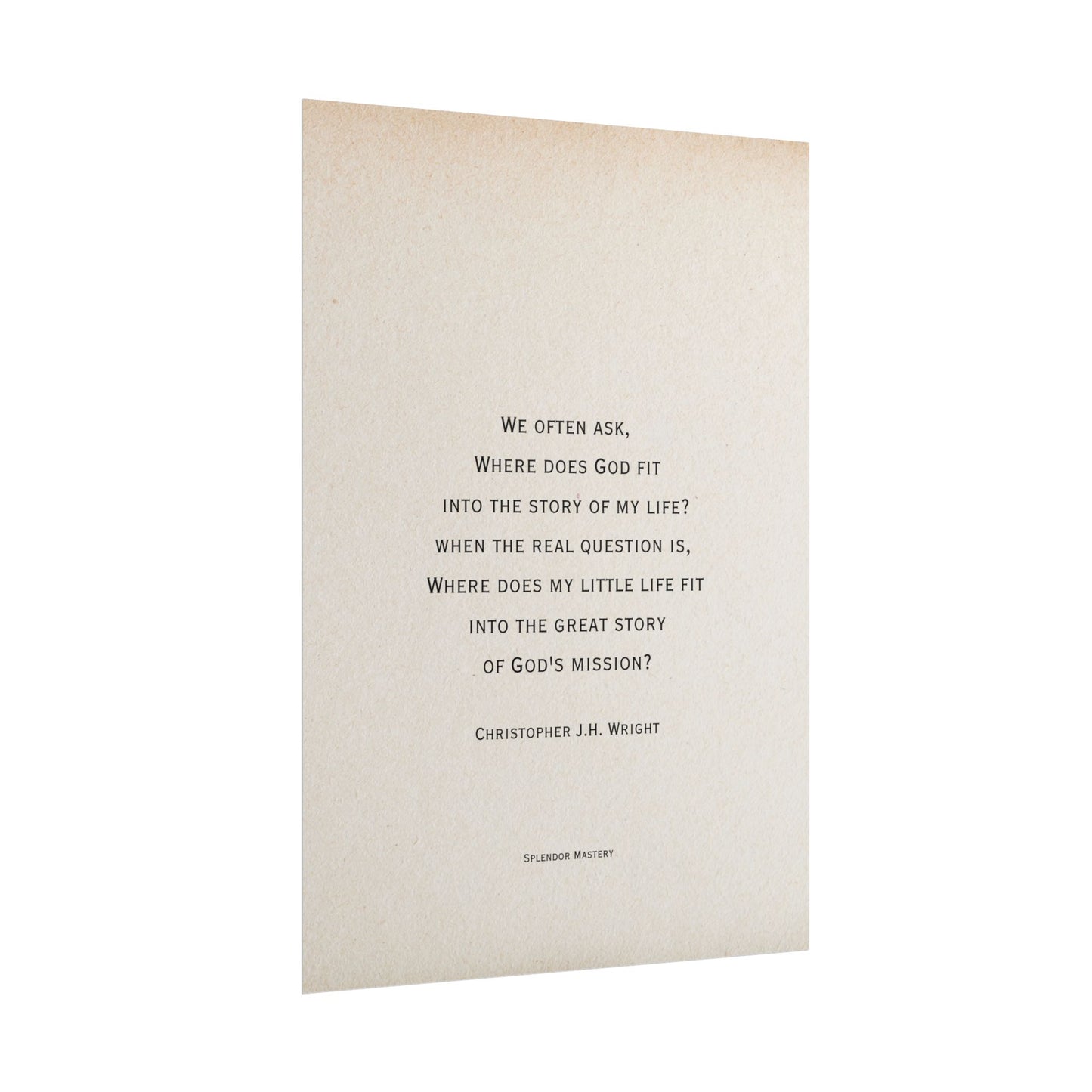 Christopher J.H. Wright Quote, Poster