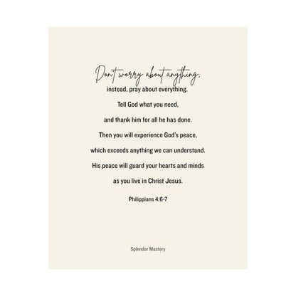 Philippians 4:6-7, Matte Vertical Poster