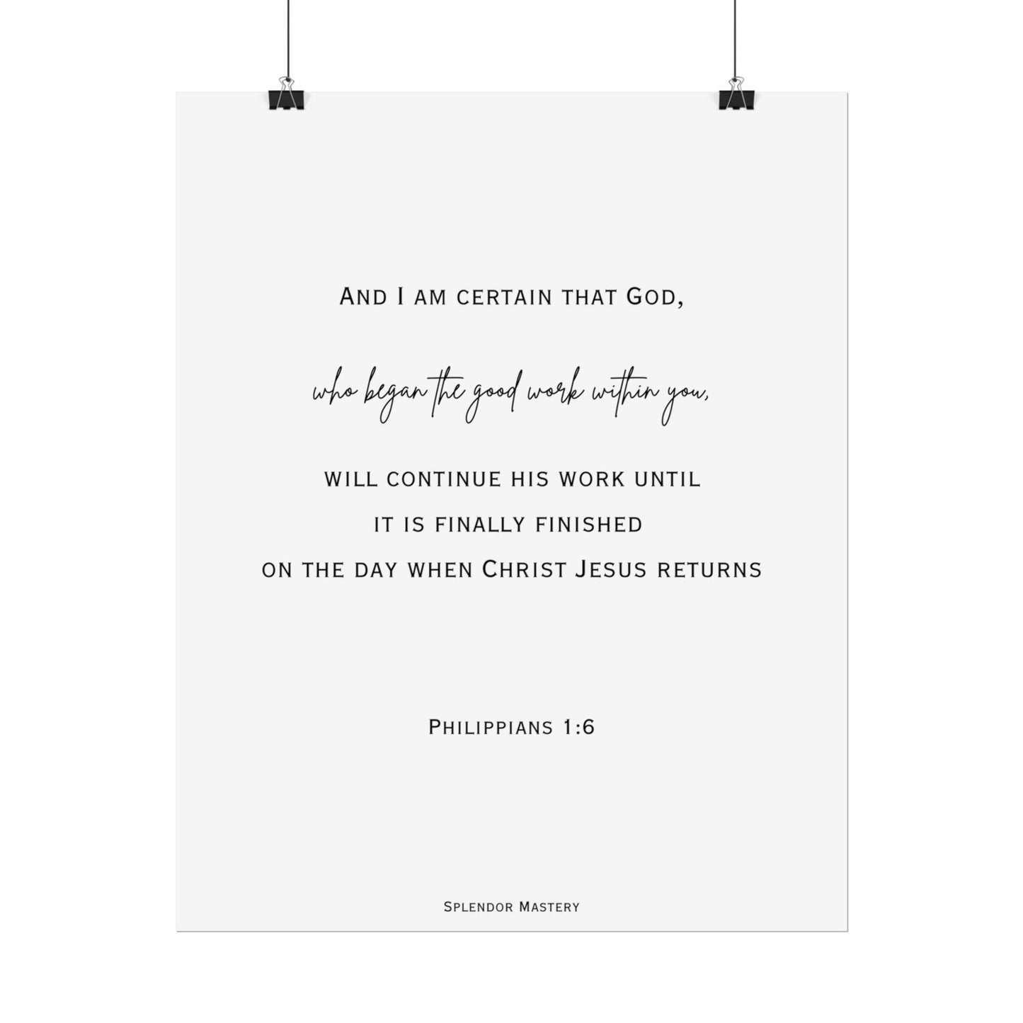 Philippians 1:6, Rolled Poster, Vertical