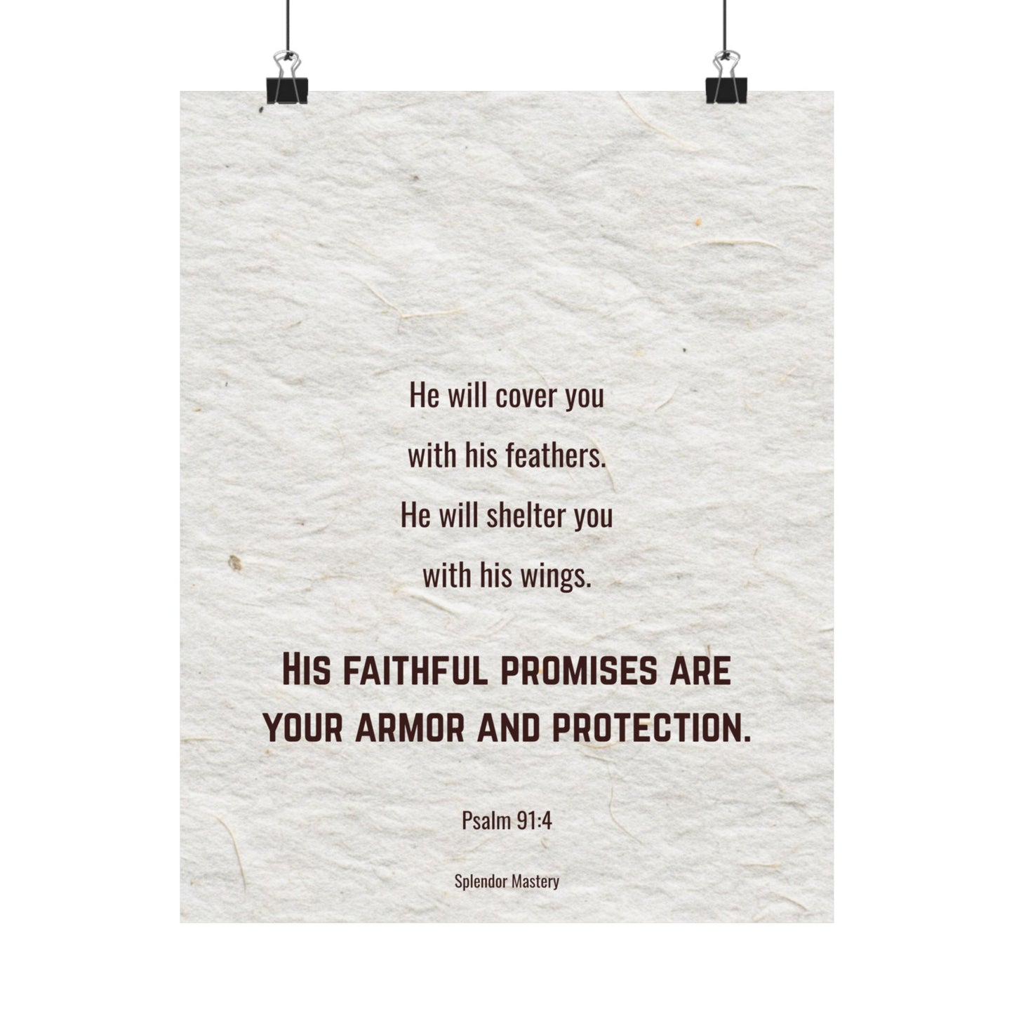Psalm 91:4, Inspirational Matte Vertical Poster
