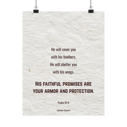 Psalm 91:4, Inspirational Matte Vertical Poster