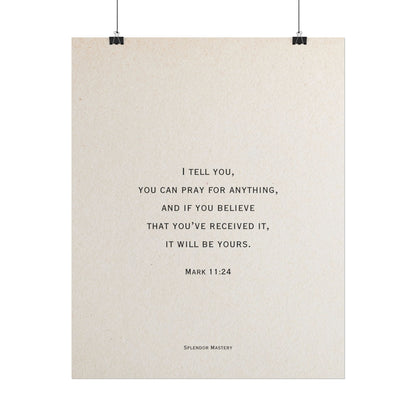Mark 11:24, Prayer Poster