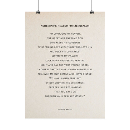 Nehemiah's Prayer for Jerusalem, Poster