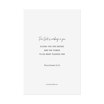 Philippians 2:13, Rolled Poster, Vertical