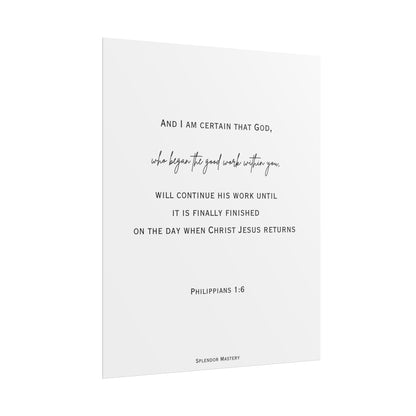 Philippians 1:6, Rolled Poster, Vertical