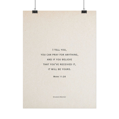 Mark 11:24, Prayer Poster