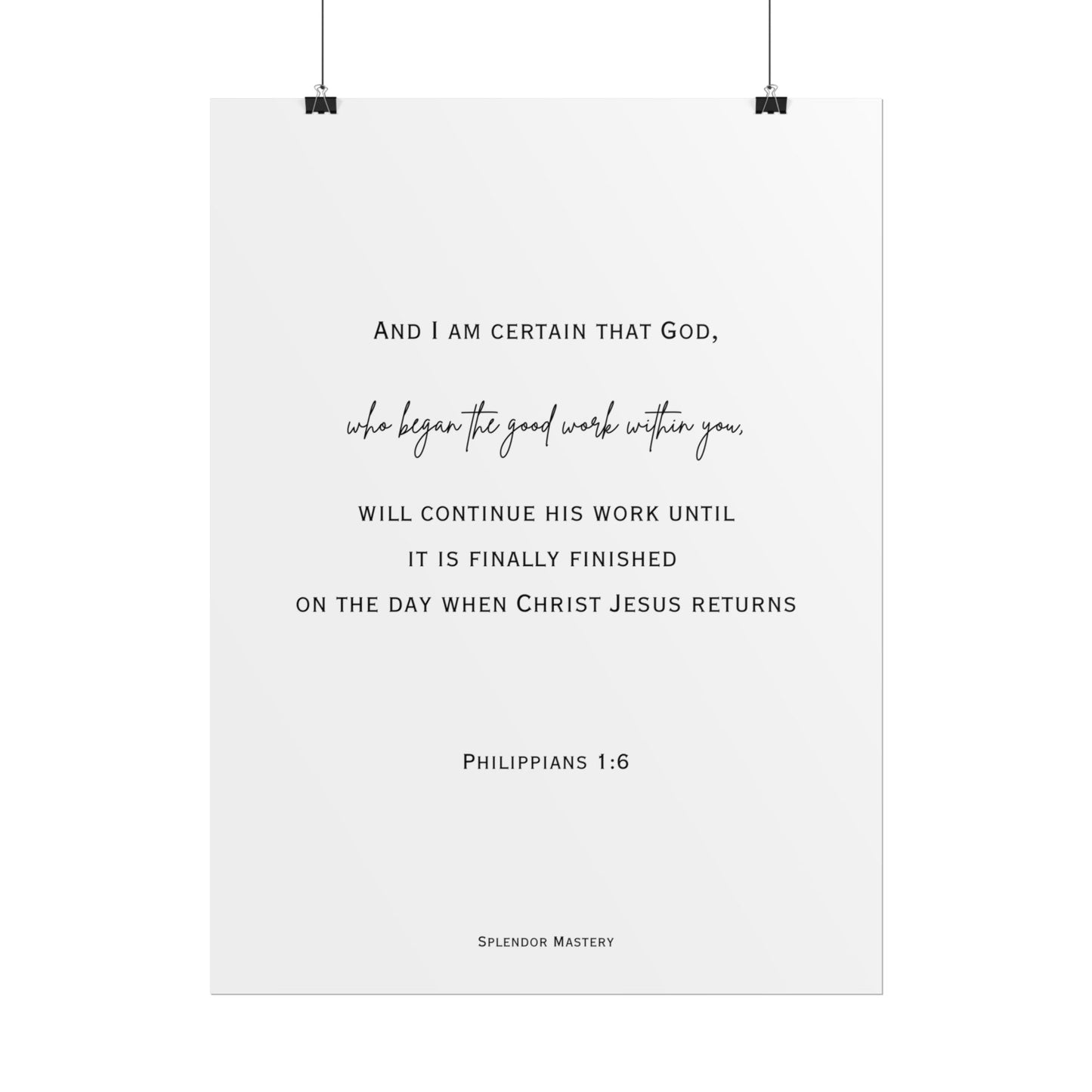 Philippians 1:6, Rolled Poster, Vertical