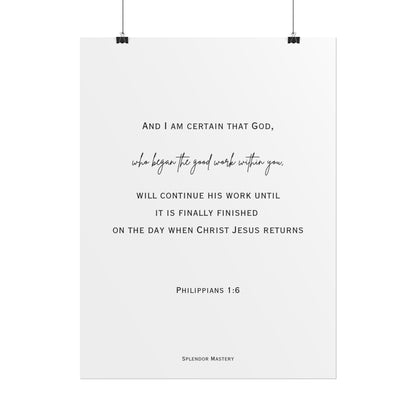 Philippians 1:6, Rolled Poster, Vertical