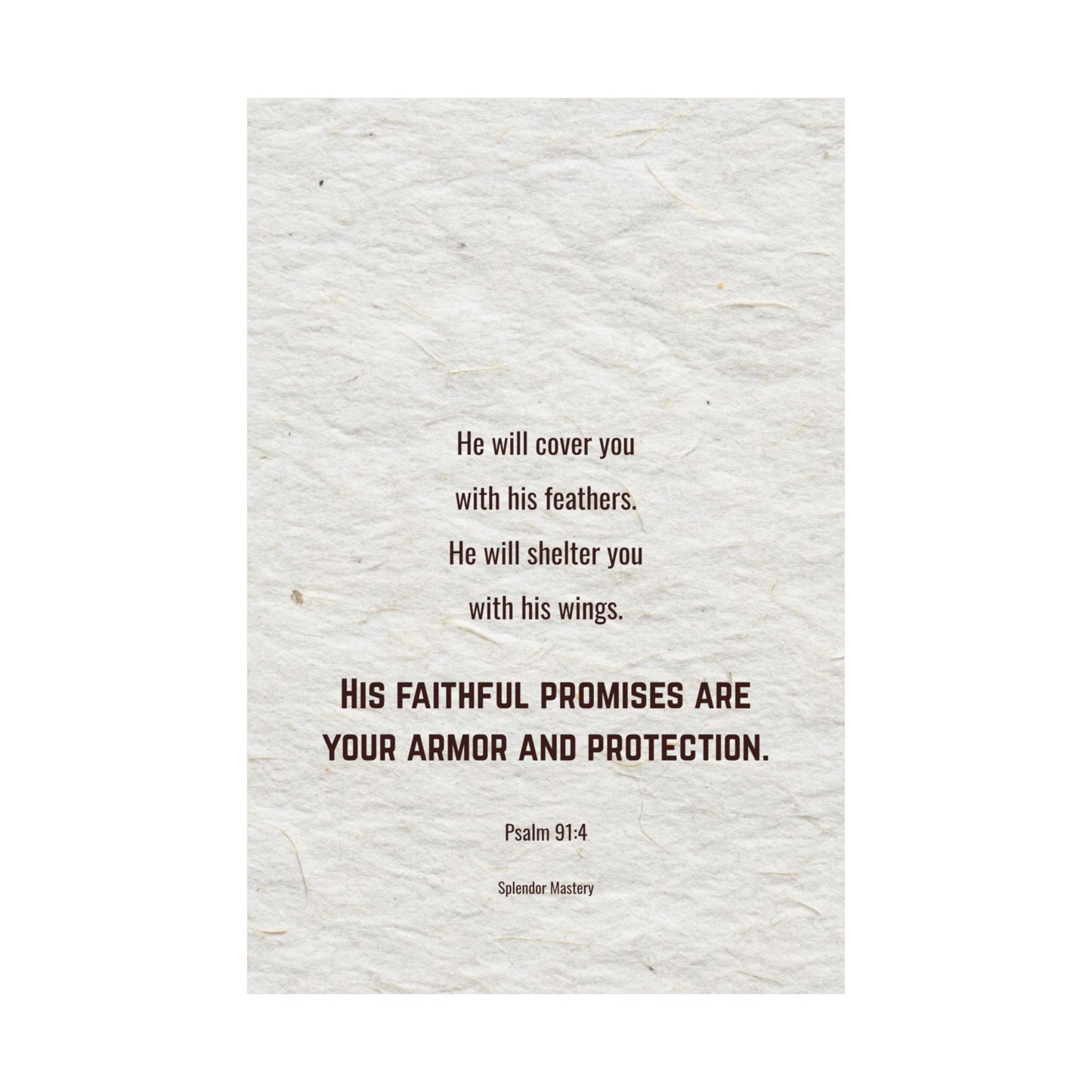 Psalm 91:4, Inspirational Matte Vertical Poster