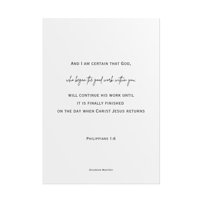 Philippians 1:6, Rolled Poster, Vertical