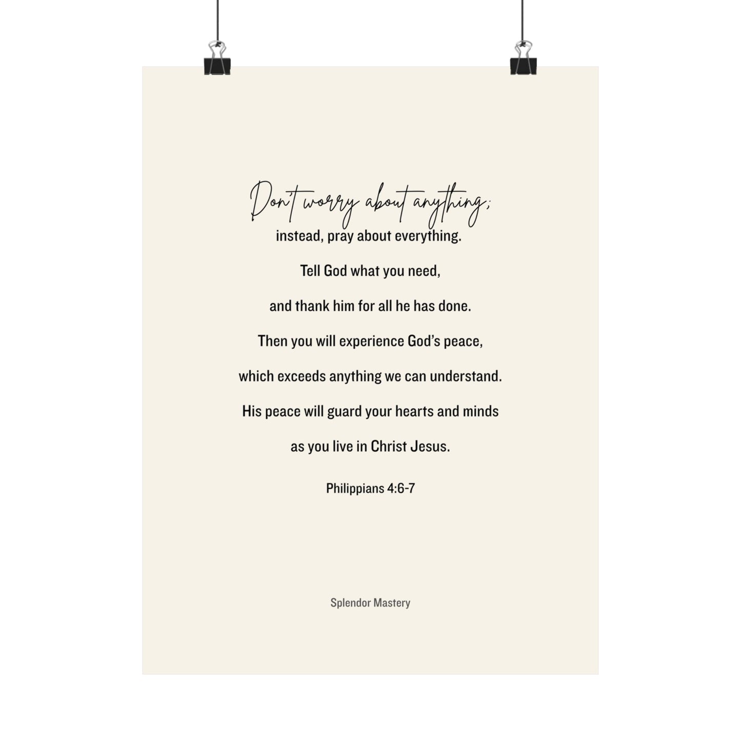 Philippians 4:6-7, Matte Vertical Poster