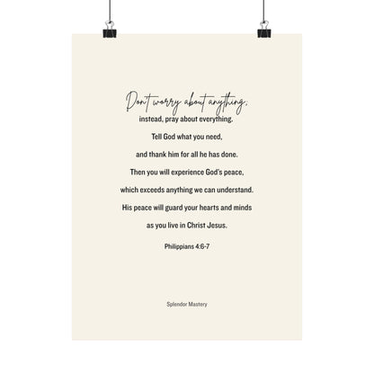 Philippians 4:6-7, Matte Vertical Poster