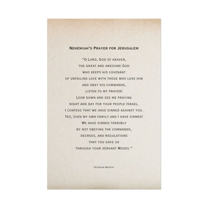 Nehemiah's Prayer for Jerusalem, Poster