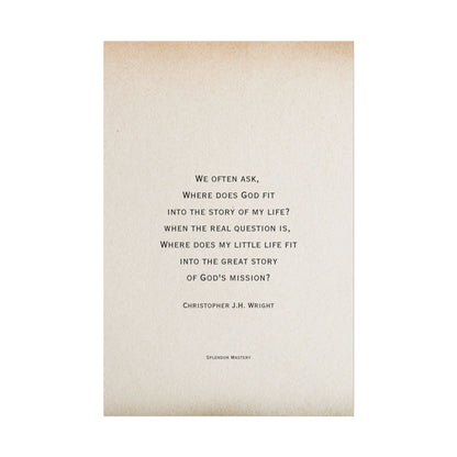 Christopher J.H. Wright Quote, Poster