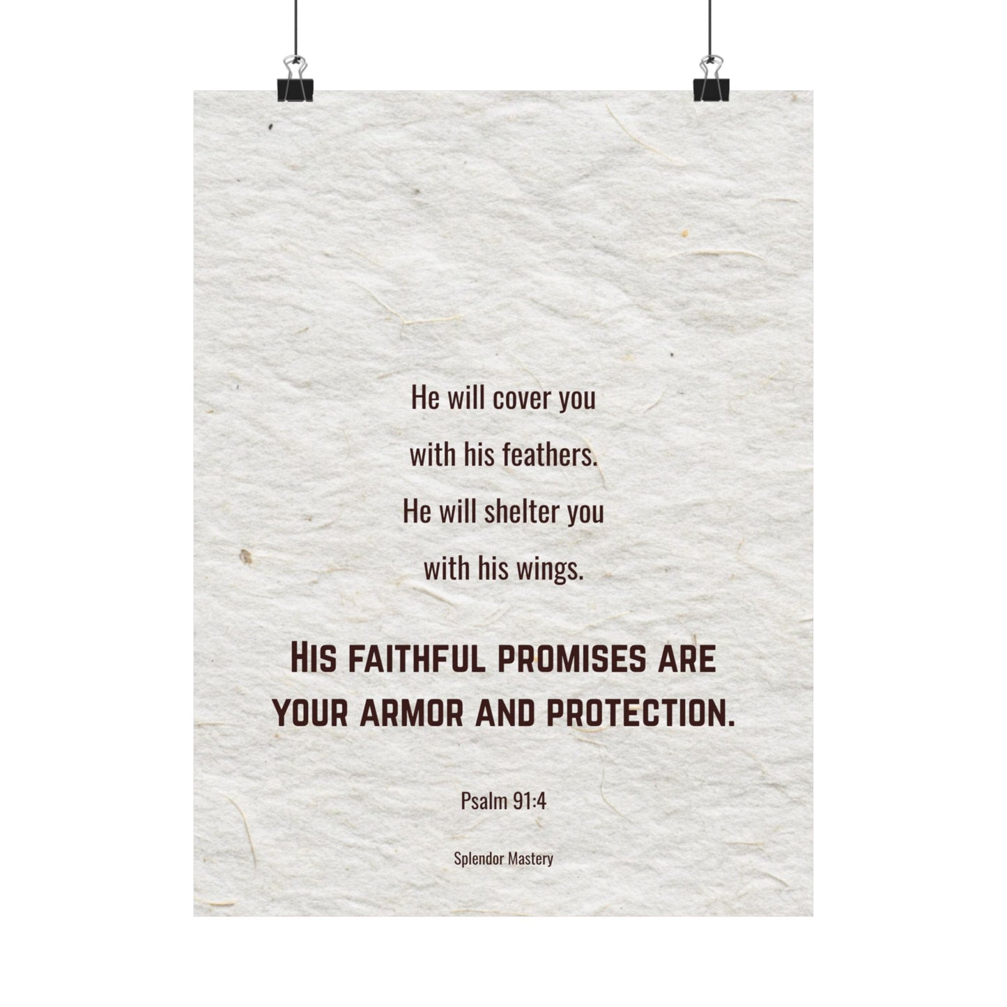 Psalm 91:4, Inspirational Matte Vertical Poster