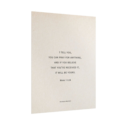 Mark 11:24, Prayer Poster