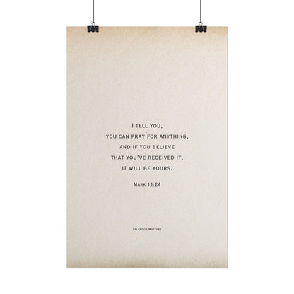 Mark 11:24, Prayer Poster