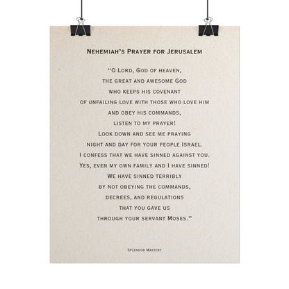 Nehemiah's Prayer for Jerusalem, Poster