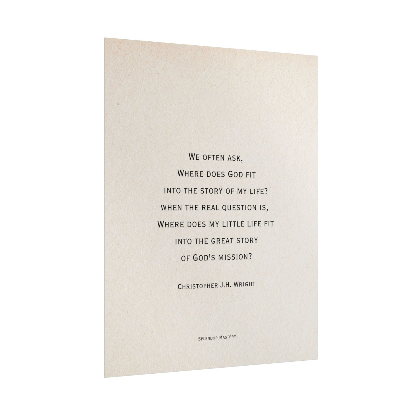 Christopher J.H. Wright Quote, Poster