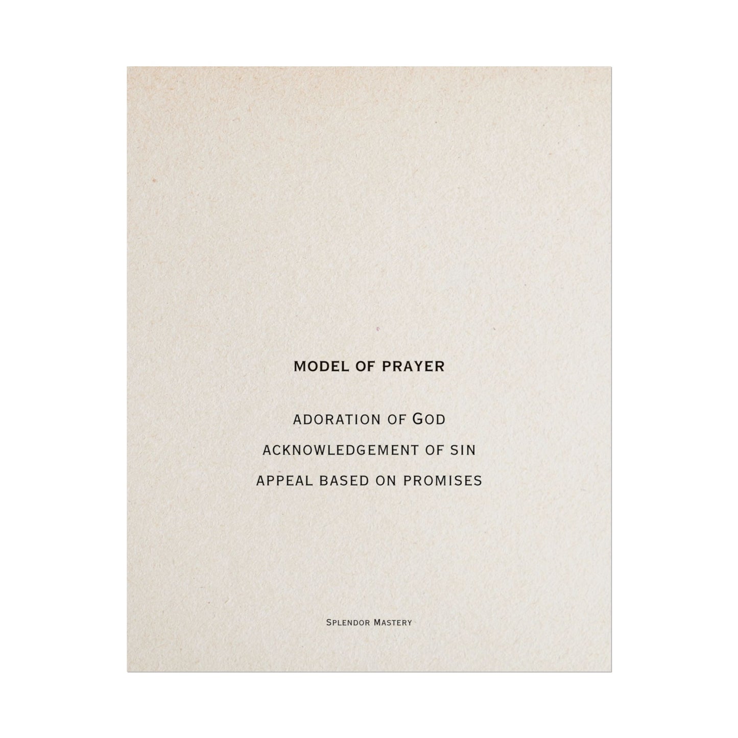 Model of Prayer Poster