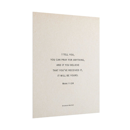 Mark 11:24, Prayer Poster